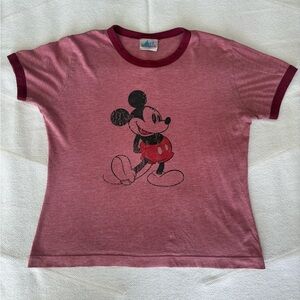 Vintage Disney Parks Mickey Mouse Red T-Shirt Small